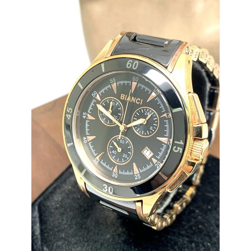 Roberto Bianci Womens Watch RB58730 Florenca Quartz Rose Gold Black Ceramic 39mm